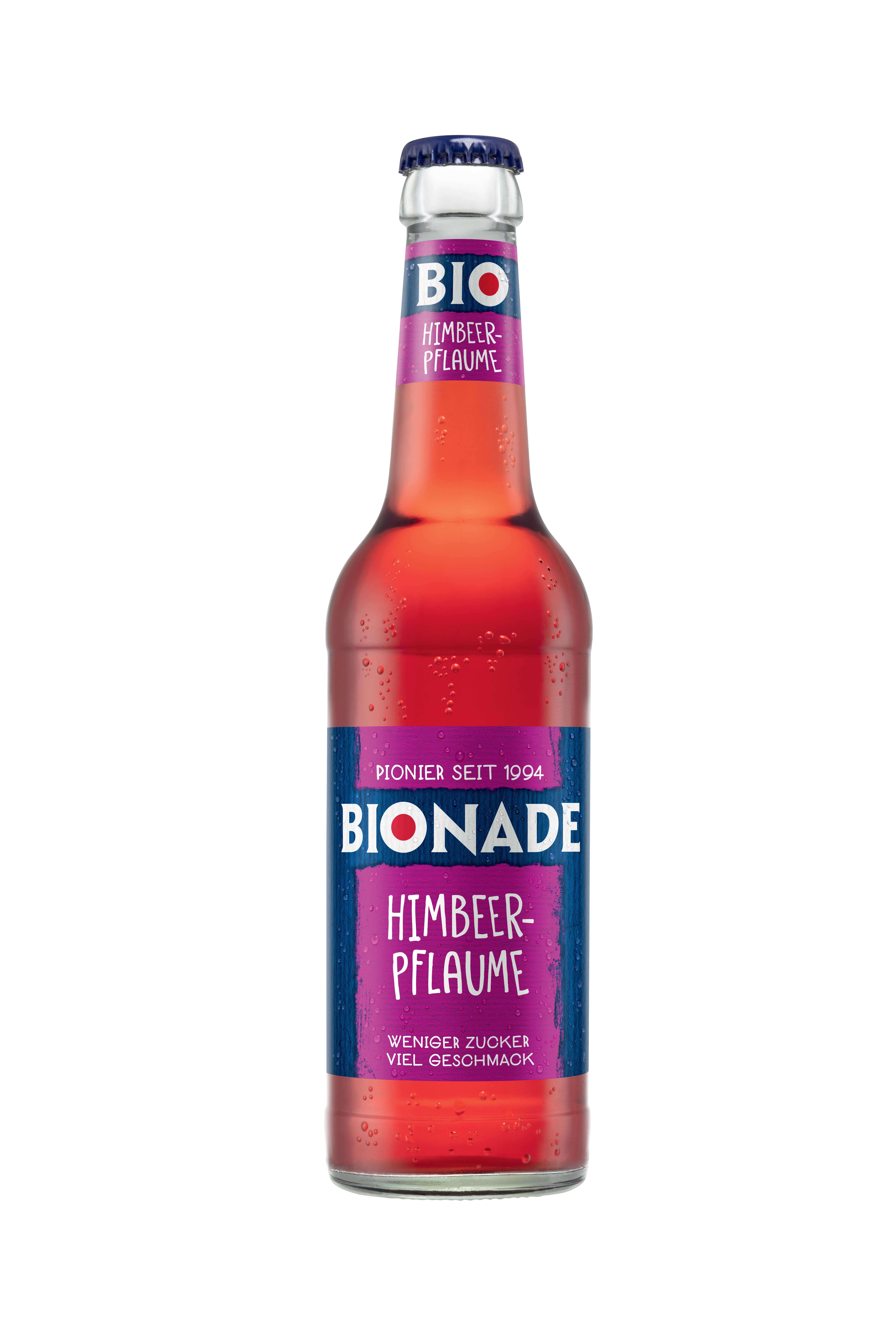 Limonade: Bionade Himbeer Pflaume 12 x 0,33 l